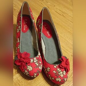 Red Floral Ruby Shoo Heels